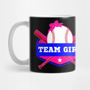 Baby Gender Reveal Party Baseball Team Girl  Team Pink Mug